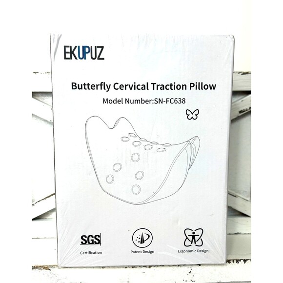 EKUPUZ Butterfly Cervical Traction Pillow Device Neck Shoulder Chiropractic - Picture 1 of 7